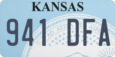KS license plate 941DFA