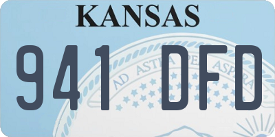 KS license plate 941DFD