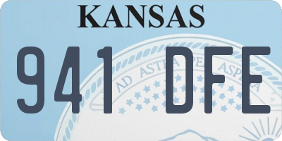 KS license plate 941DFE