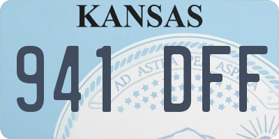 KS license plate 941DFF
