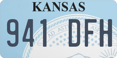 KS license plate 941DFH