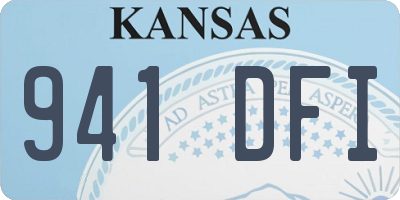 KS license plate 941DFI