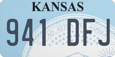 KS license plate 941DFJ