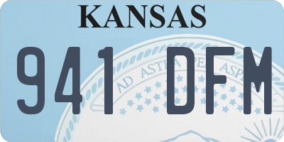 KS license plate 941DFM