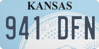 KS license plate 941DFN