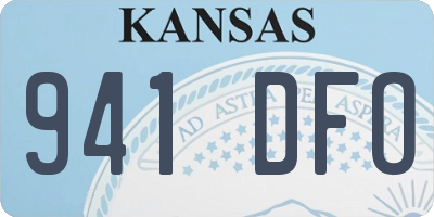KS license plate 941DFO