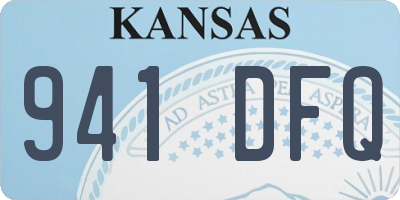 KS license plate 941DFQ