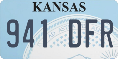 KS license plate 941DFR