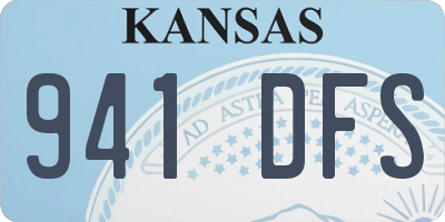 KS license plate 941DFS