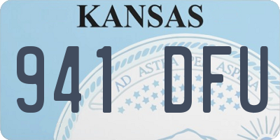 KS license plate 941DFU