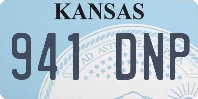KS license plate 941DNP