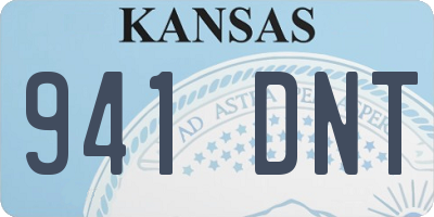 KS license plate 941DNT