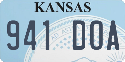 KS license plate 941DOA