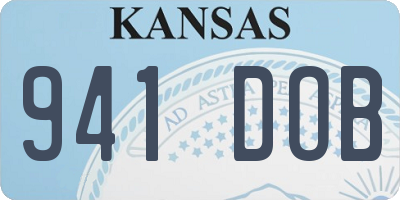 KS license plate 941DOB