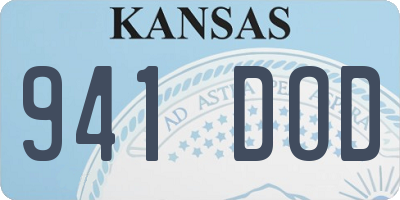 KS license plate 941DOD