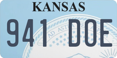 KS license plate 941DOE