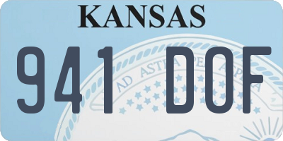 KS license plate 941DOF