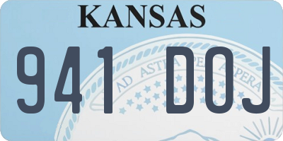 KS license plate 941DOJ