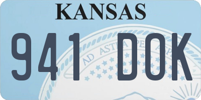 KS license plate 941DOK