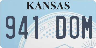 KS license plate 941DOM