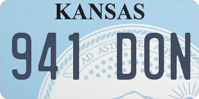 KS license plate 941DON