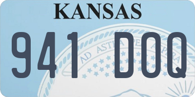 KS license plate 941DOQ