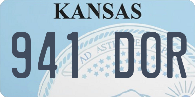 KS license plate 941DOR