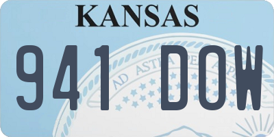 KS license plate 941DOW