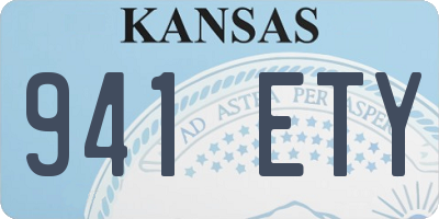 KS license plate 941ETY