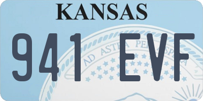 KS license plate 941EVF