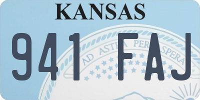 KS license plate 941FAJ
