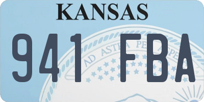 KS license plate 941FBA