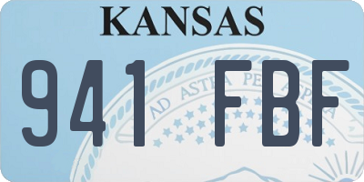 KS license plate 941FBF