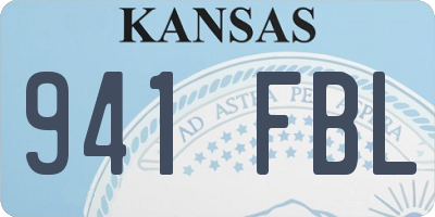 KS license plate 941FBL