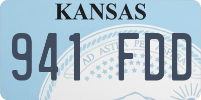 KS license plate 941FDD