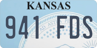 KS license plate 941FDS