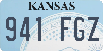 KS license plate 941FGZ