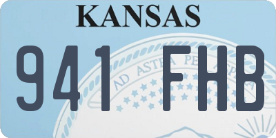 KS license plate 941FHB