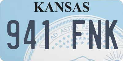 KS license plate 941FNK