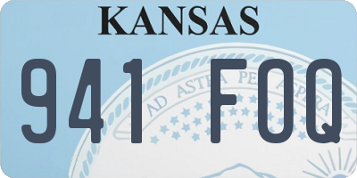 KS license plate 941FOQ