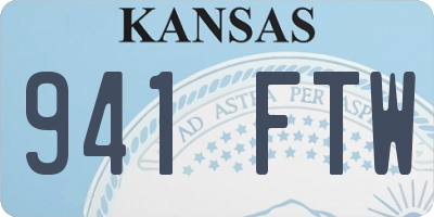 KS license plate 941FTW