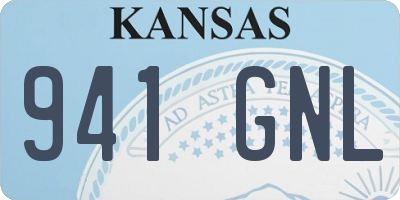 KS license plate 941GNL