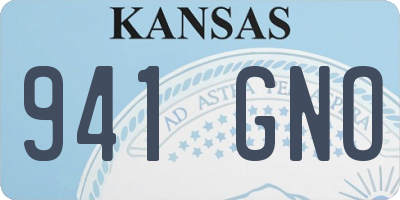 KS license plate 941GNO