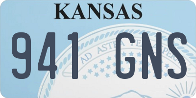 KS license plate 941GNS