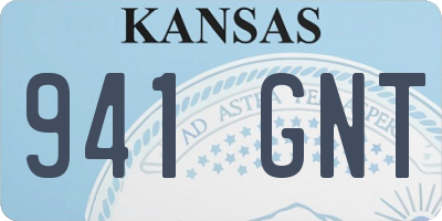 KS license plate 941GNT