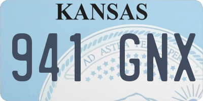 KS license plate 941GNX