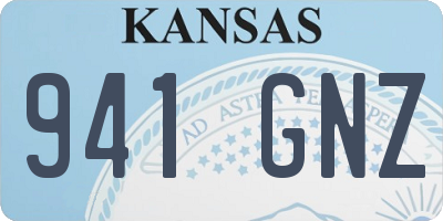 KS license plate 941GNZ