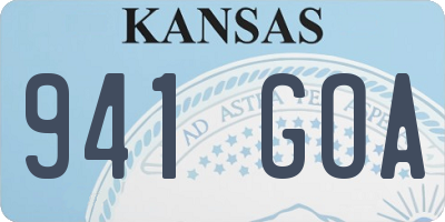 KS license plate 941GOA