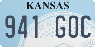 KS license plate 941GOC