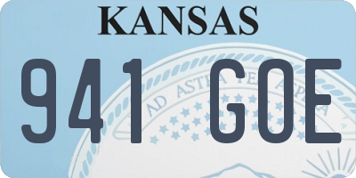 KS license plate 941GOE